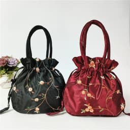 Embroidery Ethnic Style Sanitary Napkin Bag Jewerly Packing Bag Hanfu Drawstrings Bags Small Storage Bags Women Flower Handbags