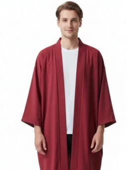 Summer Men Black Robe Samurai Clothing Solid Color Loose Asian Traditional Costume Beach Japanese Kimono Cloak Sunscreen Coat