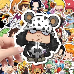55pcs One Piece Cute Cartoon Stickers DIY Skateboard Phone Case Laptop Motorcycle Waterproof Cool Anime Sticker Decals Toy