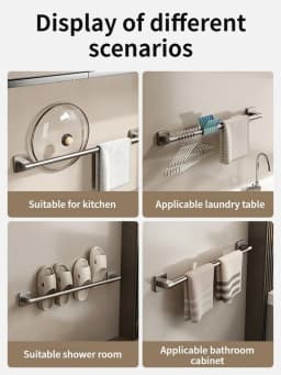 No Need To Drill Walls For Installation Bathroom Towel Bar/Hook/Towel Rack/Kitchen Rag Rack Bathroom Accessories