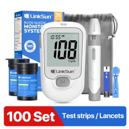 LinkSun G-425-1 Blood Glucose Meter Kit 50/100pcs Test Strips Lancets for Diabetes Monitor Digital Glucometer Blood Sugar Meter
