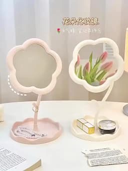 Mirror Desktop Flower Mirrors Creative Dormitory Desktop Online Celebrity Gao Yan Value Mirrors for Bedroom Home Decor Mirror