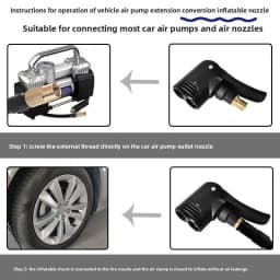 2-In-1 Bicycle Pump Nozzle Hose Adapter Inflatable Pump Motorbike Air Chuck Inflator Valve Connector Adapter Auto Accessories