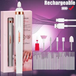 YIKOOLIN 5 in 1 Electric Nail Polish Drill Machine USB Charge Portable Manicure Set Exfoliation and Polishing for Nail Salon