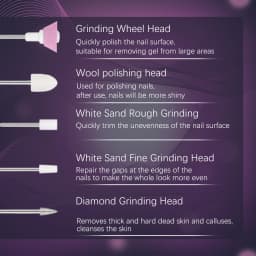YIKOOLIN 5 in 1 Electric Nail Polish Drill Machine USB Charge Portable Manicure Set Exfoliation and Polishing for Nail Salon