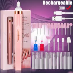 YIKOOLIN 5 in 1 Electric Nail Polish Drill Machine USB Charge Portable Manicure Set Exfoliation and Polishing for Nail Salon