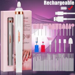 YIKOOLIN 5 in 1 Electric Nail Polish Drill Machine USB Charge Portable Manicure Set Exfoliation and Polishing for Nail Salon