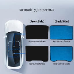 2PCS For Tesla Model 3/Y/3 Highland/Y Juniper Ice Cloth Buckle Shades for Glass Roof Front & Rear Sunroof Skylight Sunshade