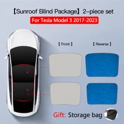 2PCS For Tesla Model 3/Y/3 Highland/Y Juniper Ice Cloth Buckle Shades for Glass Roof Front & Rear Sunroof Skylight Sunshade
