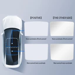 2PCS For Tesla Model 3/Y/3 Highland/Y Juniper Ice Cloth Buckle Shades for Glass Roof Front & Rear Sunroof Skylight Sunshade