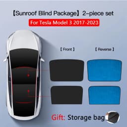 2PCS For Tesla Model 3/Y/3 Highland/Y Juniper Ice Cloth Buckle Shades for Glass Roof Front & Rear Sunroof Skylight Sunshade