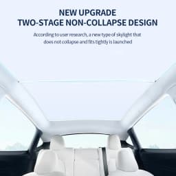 2PCS For Tesla Model 3/Y/3 Highland/Y Juniper Ice Cloth Buckle Shades for Glass Roof Front & Rear Sunroof Skylight Sunshade