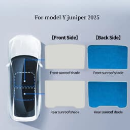 2PCS For Tesla Model 3/Y/3 Highland/Y Juniper Ice Cloth Buckle Shades for Glass Roof Front & Rear Sunroof Skylight Sunshade