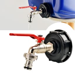 IBC Tank Tap Adapter S60*6 Coarse Thread to Brass/Alloy 16mm Quick Connect Replacement Valve Garden Home Valve Fitting Faucet
