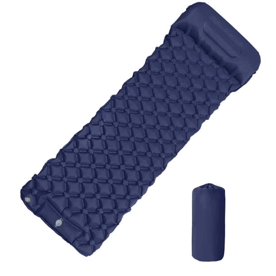Outdoor Camping Inflatable Mattress Sleeping Pad With Pillows Ultralight Air Mat Built In Inflator Pump Hiking