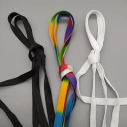 1.2cm width Flat Shoelaces Rainbow Shoelace MCQ Classic Casual White Shoes Laces Unisex Precision Weaving 100CM/120CM/140CM