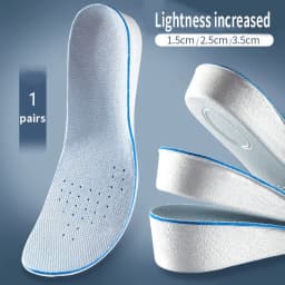 1 Pair EVA Material Invisible Height Increase Insoles For Shoes Breathable Shock Absorption Comfortable For Women Men