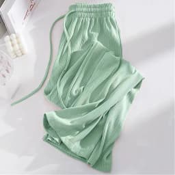 Summer Cool Ice Silk Straight Pants Women Fashion High Waist Wide Leg Trousers Female Solid Sagging Feeling Baggy Casual Pants