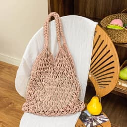 Summer Woven Bag for Women Handbags Handmade Knitted Beach Boho Shoulder Bag Large Tote Bag Hollow Out Shopping Bag