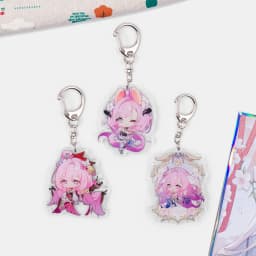 Anime Game Honkai Impact 3 Elysia Cosplay Costume Accessories Badge Keychain Prop