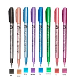 Metallic Markers Pens Color Silver Gold Paint Pens for Black Paper, Glass, Rock Painting, DIY Scrapbook Album