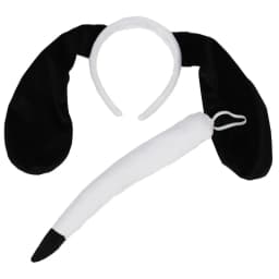Rabbit Ears Headband Plush Bunny Ear Dog Ears and Tail for Kids and Adults