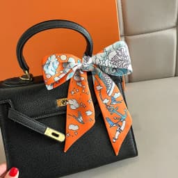 2024 Versatile New Plant Jungle Ladies Pointy Ribbon Bag Handbag Handle Ribbon Scarf Package Band Hair Head Handle ribbon scarf