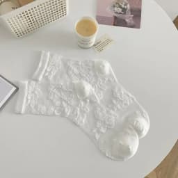 Women's Socks Spring Summer Thin Cotton Socks Lace Flower Silk Fairy Stockings Hollowed Out Breathable Fashion Socks Wholesales