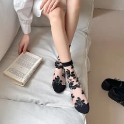 Women's Socks Spring Summer Thin Cotton Socks Lace Flower Silk Fairy Stockings Hollowed Out Breathable Fashion Socks Wholesales