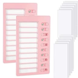 2 Pack Kids Chore Chart with 10 Papers Chore Chart Plastic Checklist Board To Do List for Home Routine Planning Blank Paper