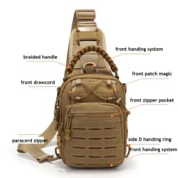 Men's Outdoor Chest Bag Tactical Shoulder Bag Sling Backpack 900D Oxford Mountain Camping Fishing Trekking Molle Mi
