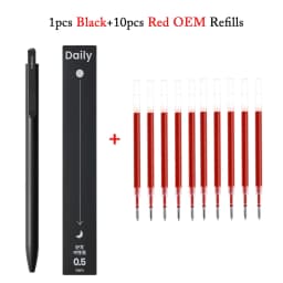 Kaco DAILY Gel Ink Pen 0.5mm Fine Point, Retractable Metal Clip ABS Writing Pens School Teacher Gift Student Stationery Supplies