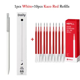 Kaco DAILY Gel Ink Pen 0.5mm Fine Point, Retractable Metal Clip ABS Writing Pens School Teacher Gift Student Stationery Supplies