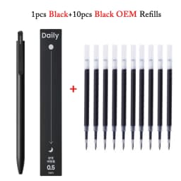 Kaco DAILY Gel Ink Pen 0.5mm Fine Point, Retractable Metal Clip ABS Writing Pens School Teacher Gift Student Stationery Supplies