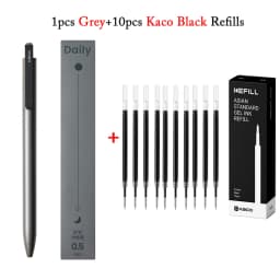 Kaco DAILY Gel Ink Pen 0.5mm Fine Point, Retractable Metal Clip ABS Writing Pens School Teacher Gift Student Stationery Supplies