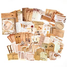 Journamm 100pcs/pack Vintage Memo Paper Set DIY Scrapbooking School Supplies Decor Junk Journal Marking Stationery Notes Paper