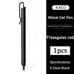 Kaco KLIP Metal Signature Pen 0.5mm Black Ink Boligrafo Gel Business Stylos With Pen Clip School Office Meeting Writing Supplies