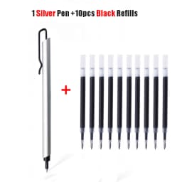 Kaco KLIP Metal Signature Pen 0.5mm Black Ink Boligrafo Gel Business Stylos With Pen Clip School Office Meeting Writing Supplies