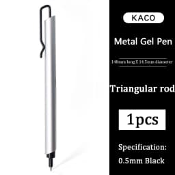 Kaco KLIP Metal Signature Pen 0.5mm Black Ink Boligrafo Gel Business Stylos With Pen Clip School Office Meeting Writing Supplies