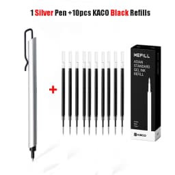 Kaco KLIP Metal Signature Pen 0.5mm Black Ink Boligrafo Gel Business Stylos With Pen Clip School Office Meeting Writing Supplies