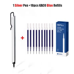 Kaco KLIP Metal Signature Pen 0.5mm Black Ink Boligrafo Gel Business Stylos With Pen Clip School Office Meeting Writing Supplies