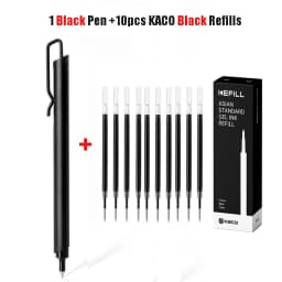 Kaco KLIP Metal Signature Pen 0.5mm Black Ink Boligrafo Gel Business Stylos With Pen Clip School Office Meeting Writing Supplies