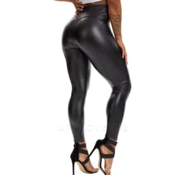 Fashion Black PU Leather Pants Women Mid Waist Skinny Push Up Leggings High Elasticity Pants Sexy Skinny Buttocks Streetwear