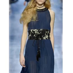 Y1UB Chinese Han Dynasty Hanfu Clothing Waistband with Tassels Wide Tie Belt with Chinese Ink Painting Flower Pattern