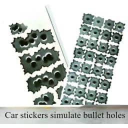Personalized 3D Bullet Hole Car Stickers, Creative Bumper Body Side Decal, Funny Scratch, Fashion, Car Stickers attachment 1PCS
