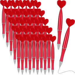 50pcs Valentine's Day Heart Shape Pens Black Gel Ink Rollerball Pens for Office School Supplies Gift Kids Ballpoint Pens