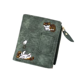 1pc Cute Cartoon Purse, Cat Pattern Large Capacity Wallet, PU Leather Storage Card Holder