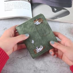 1pc Cute Cartoon Purse, Cat Pattern Large Capacity Wallet, PU Leather Storage Card Holder