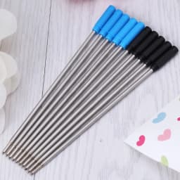 10Pieces Ballpoint Pen Refills Replaceable Smooth Writing Quick Dry Black & Blue Pen Refill for Most Metal Ballpoint Pen