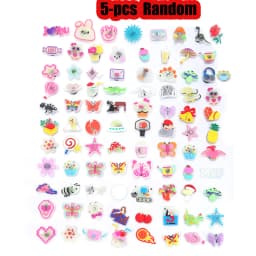 5/10/20/30/50/100 pcs Random Fluorescence Shoe Charms for Clog Sandals Bracelets Decoration,Glow in the Dark Cartoon Party Gifts